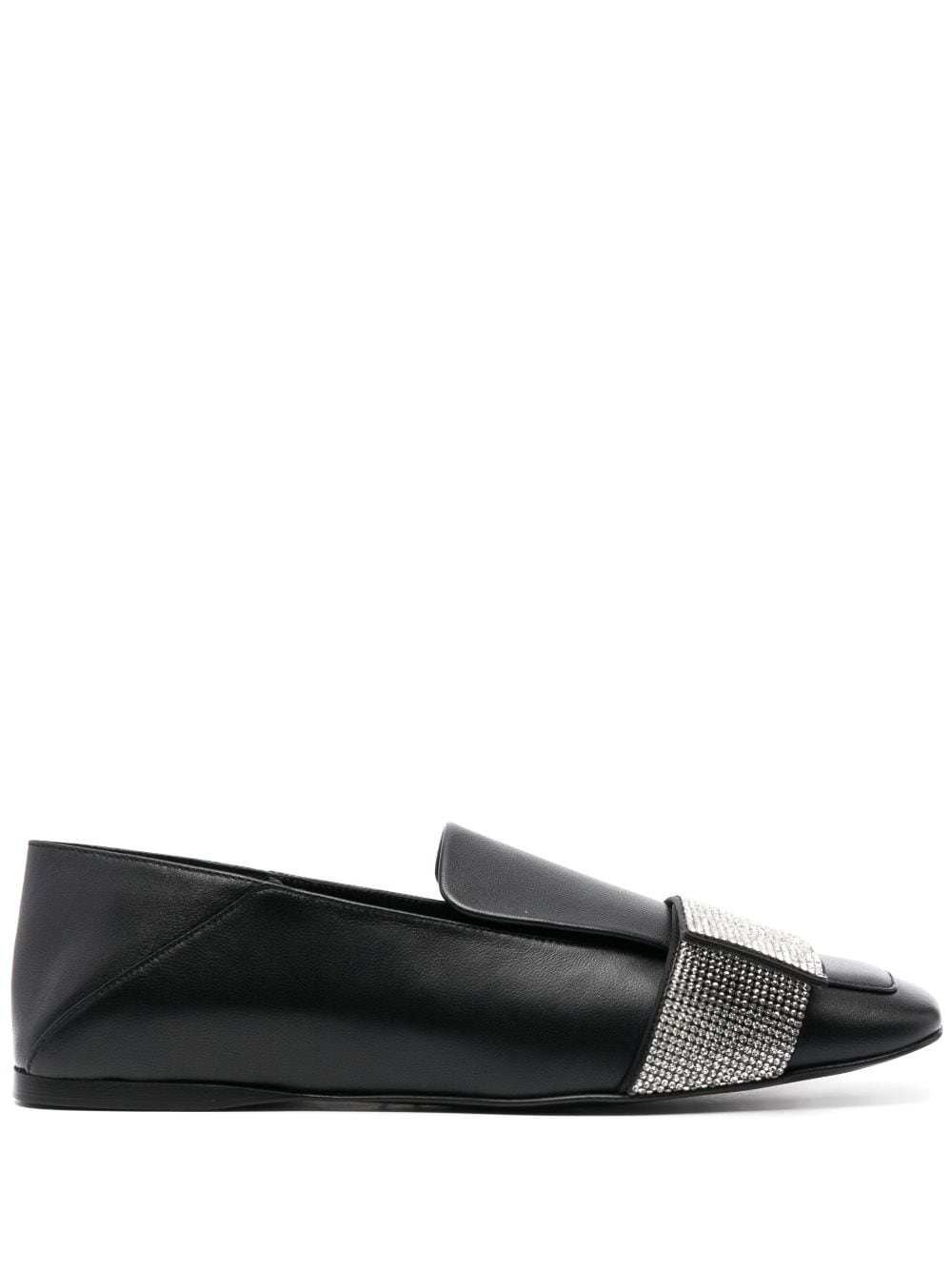 Sergio Rossi crystal-embellished leather ballerina shoes - Black von Sergio Rossi