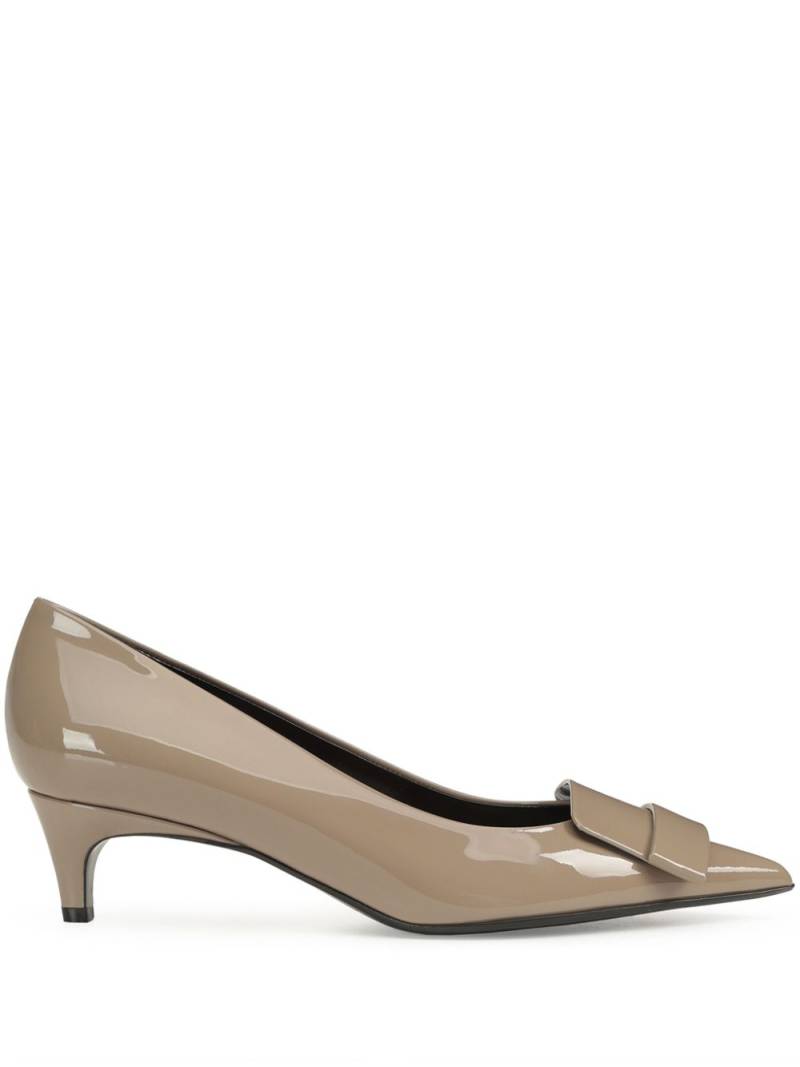 Sergio Rossi laminated 45mm leather shoes - Neutrals von Sergio Rossi