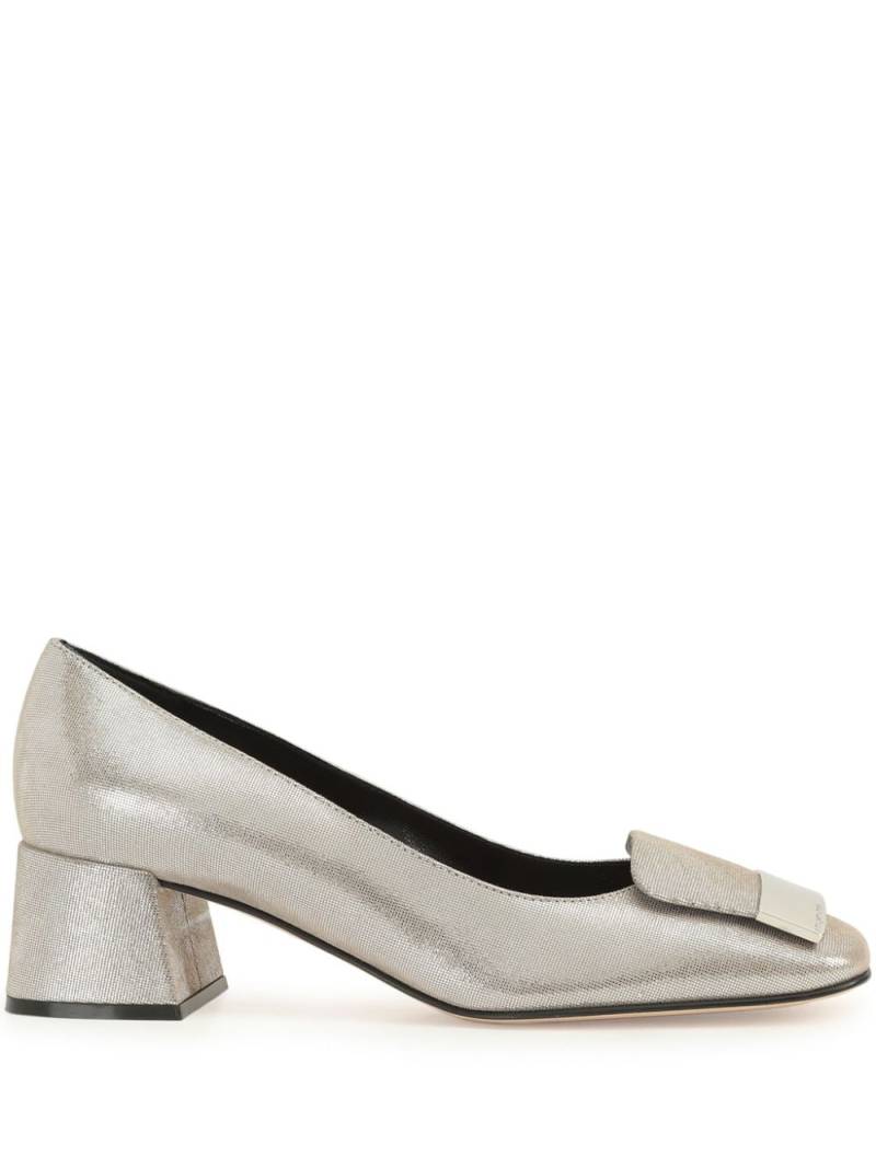 Sergio Rossi square toe 45mm leather pumps - Silver von Sergio Rossi