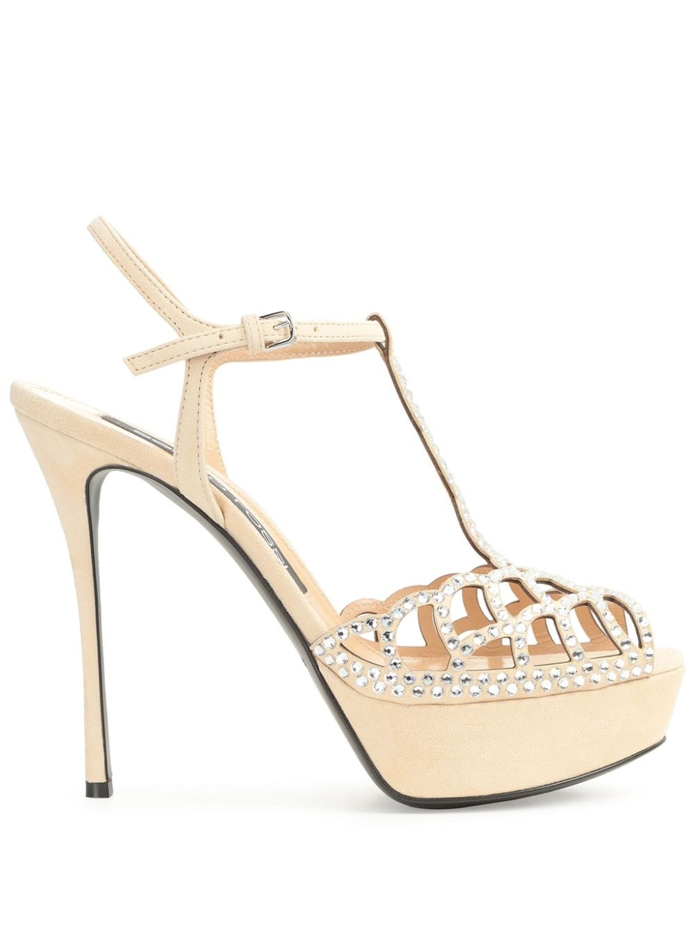 Sergio Rossi sr Mermaid 140mm crystal-embellished leather sandals - Neutrals von Sergio Rossi