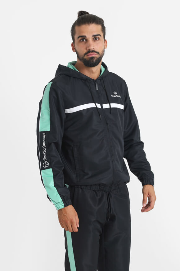 Sergio Tacchini Prannie Trainingsjacke | Black + Aqua Sea | Herren  | M von Sergio Tacchini