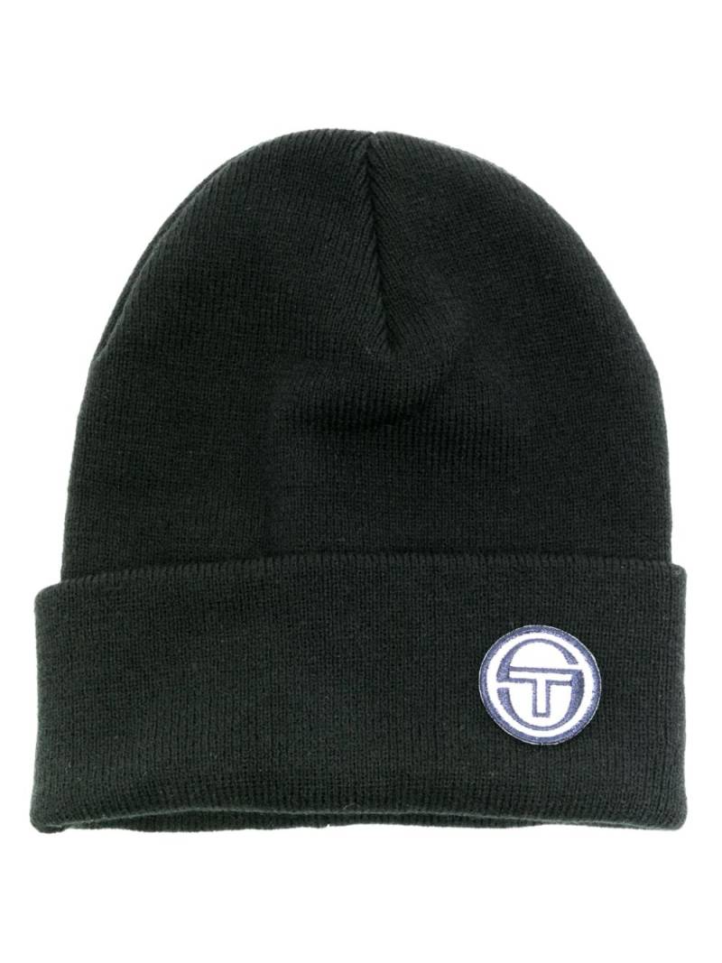 Sergio Tacchini logo-patch ribbed-knit beanie - Black von Sergio Tacchini