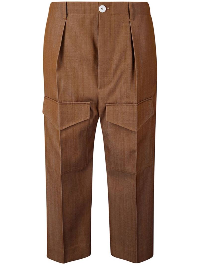 Setchu pleat-detailing straight trousers - Brown von Setchu