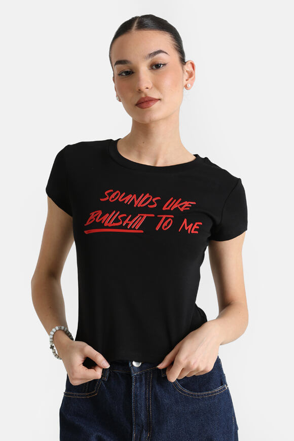 Seven Sisters Crop T-Shirt | Schwarz | Damen  | XS von Seven Sisters