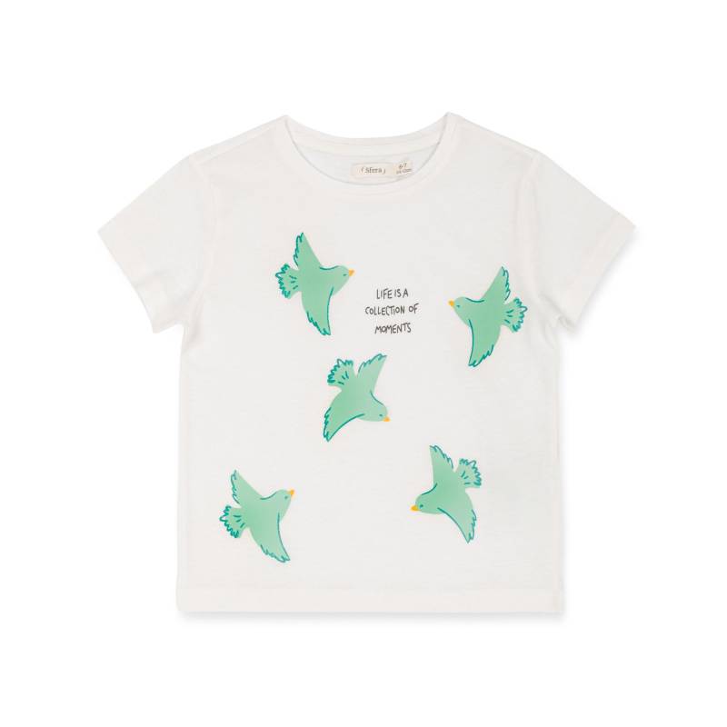 T-shirt, Kurzarm Mädchen Creme 122-128 von Sfera