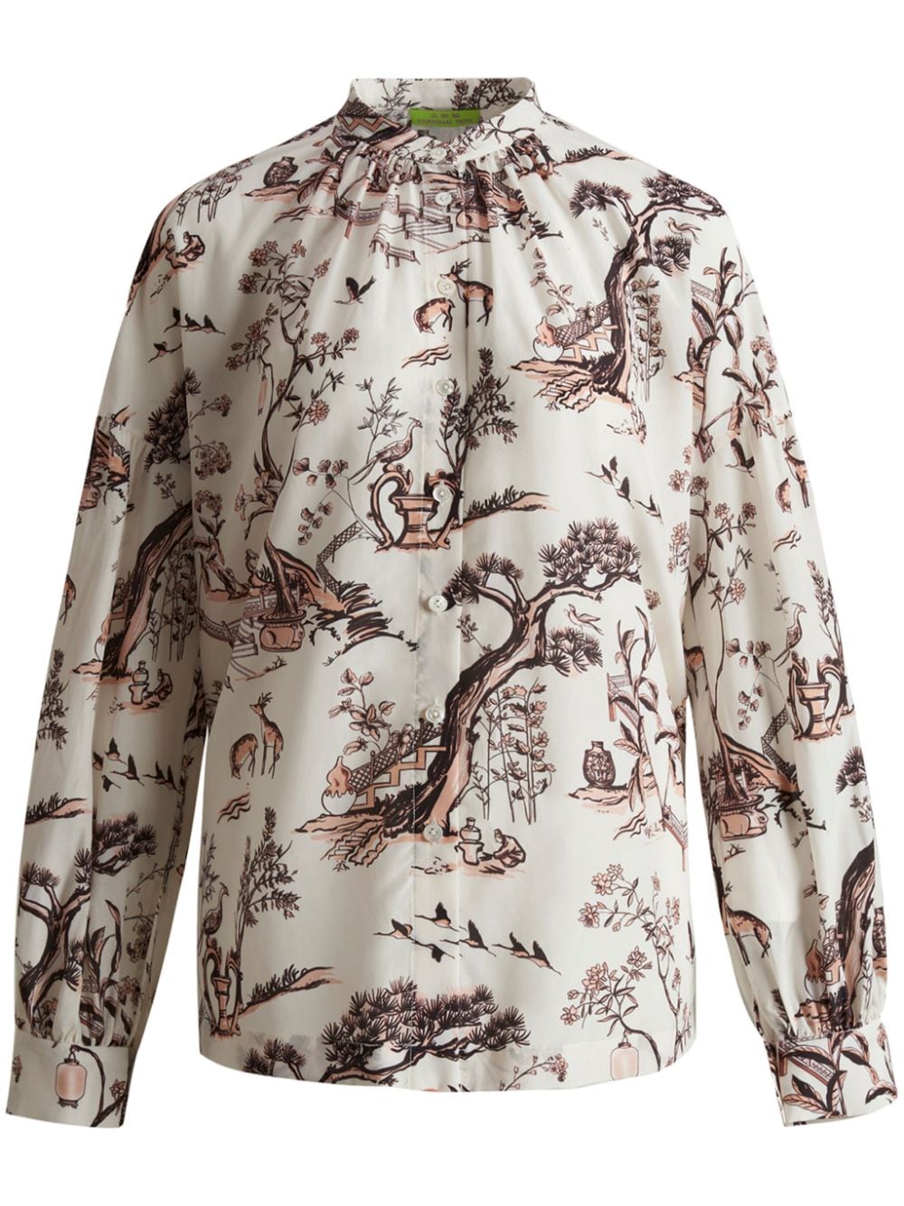 Shanghai Tang 'QuShui Garden Party' graphic-print blouse - Neutrals von Shanghai Tang