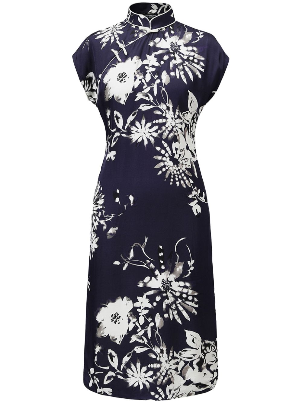 Shanghai Tang Shukui floral-print cotton midi dress - Blue von Shanghai Tang