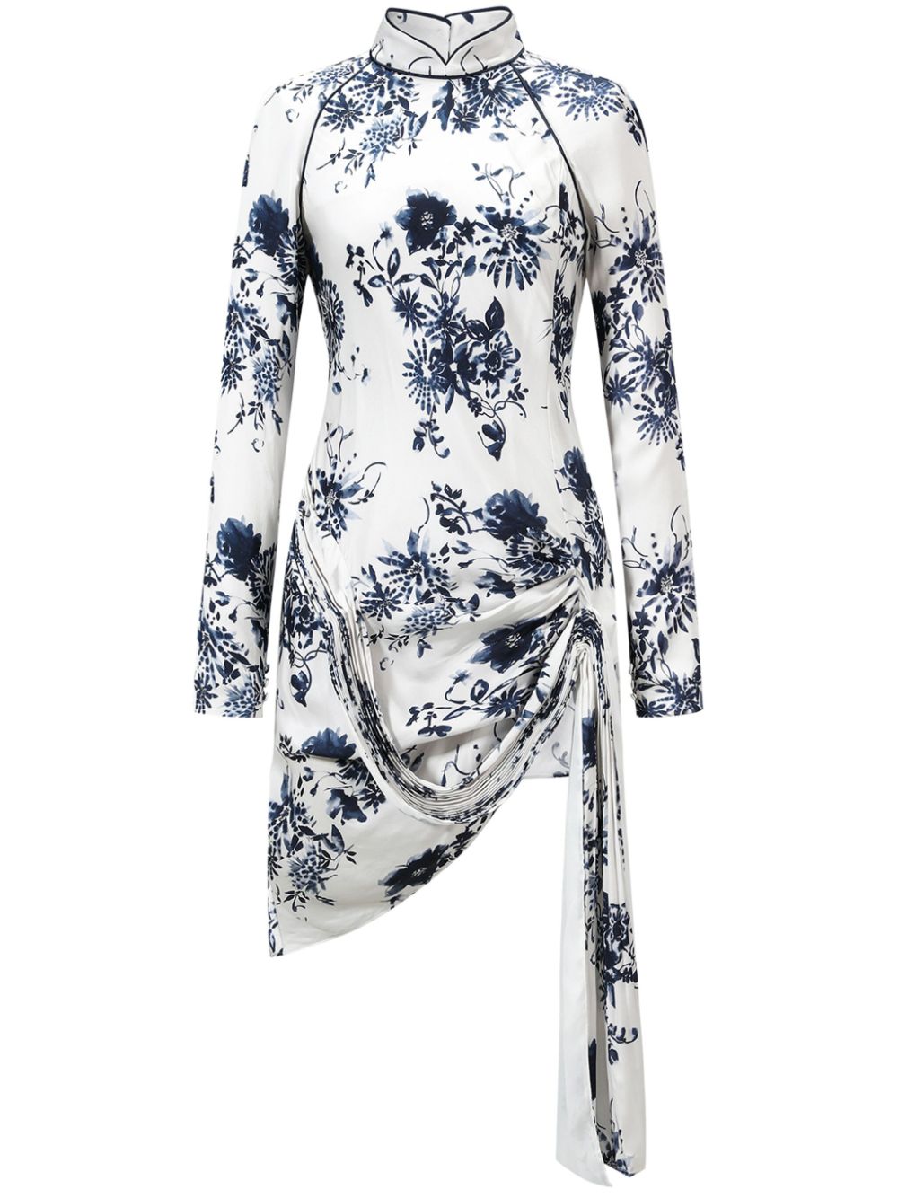 Shanghai Tang Tang draped floral-print dress - White von Shanghai Tang