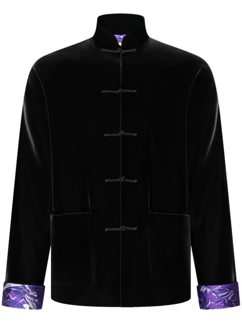 Shanghai Tang Winding Stream Party Velvet Tang Jacket - Black von Shanghai Tang