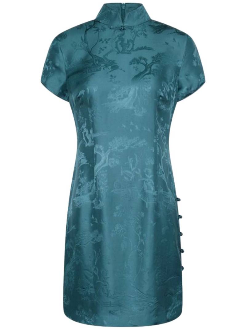 Shanghai Tang Winding Stream Party mini qipao dress - Blue von Shanghai Tang