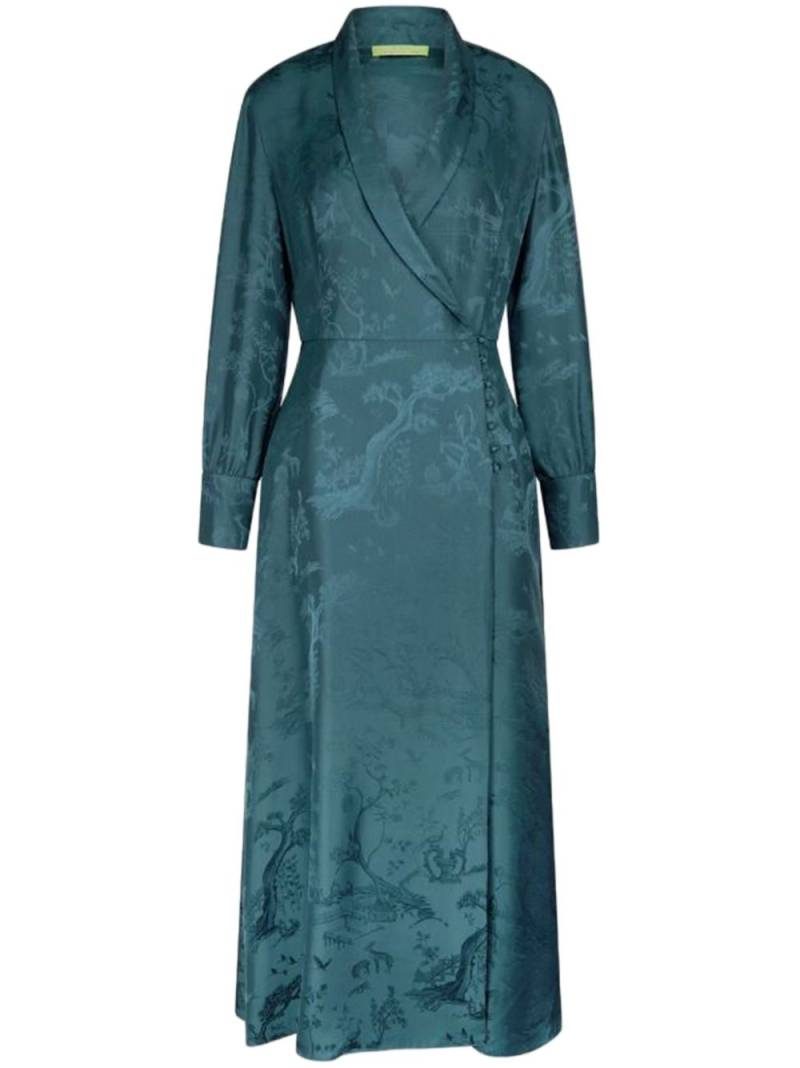 Shanghai Tang Winding Stream Party silk wrap dress - Green von Shanghai Tang