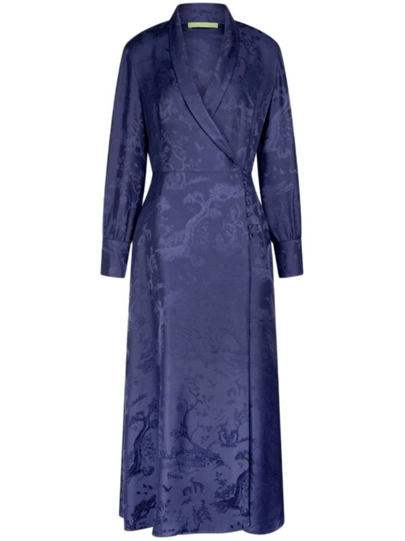 Shanghai Tang Winding Stream Party silk wrap dress - Purple von Shanghai Tang