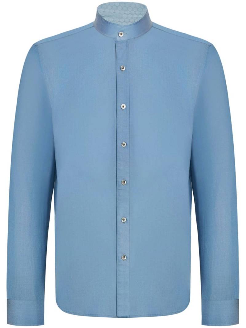 Shanghai Tang band-collar denim shirt - Blue von Shanghai Tang