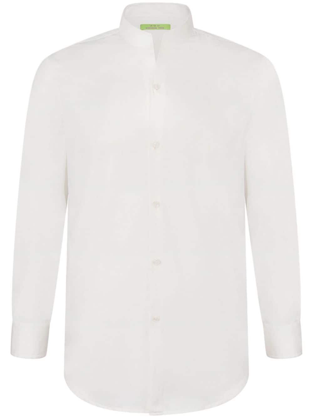 Shanghai Tang band-collar poplin shirt - White von Shanghai Tang