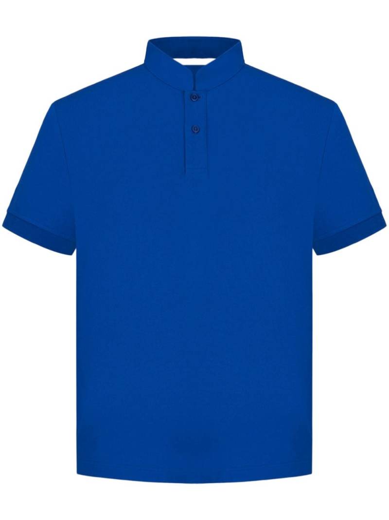 Shanghai Tang calabash-detail stand-up collar polo shirt - Blue von Shanghai Tang