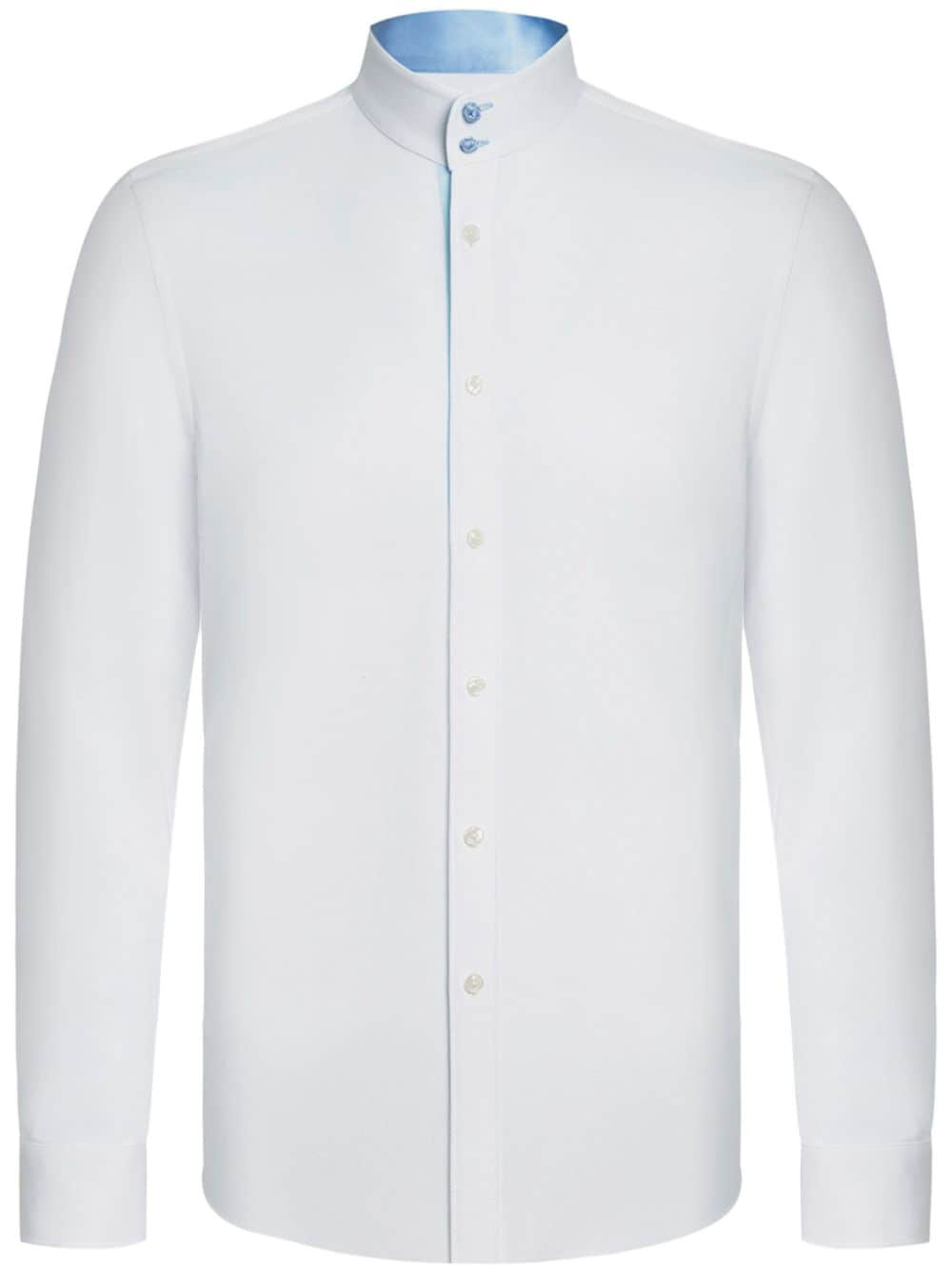 Shanghai Tang cotton band-collar shirt - White von Shanghai Tang