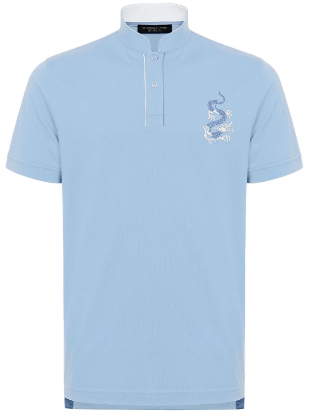 Shanghai Tang dragon-embroidery cotton polo shirt - Blue von Shanghai Tang