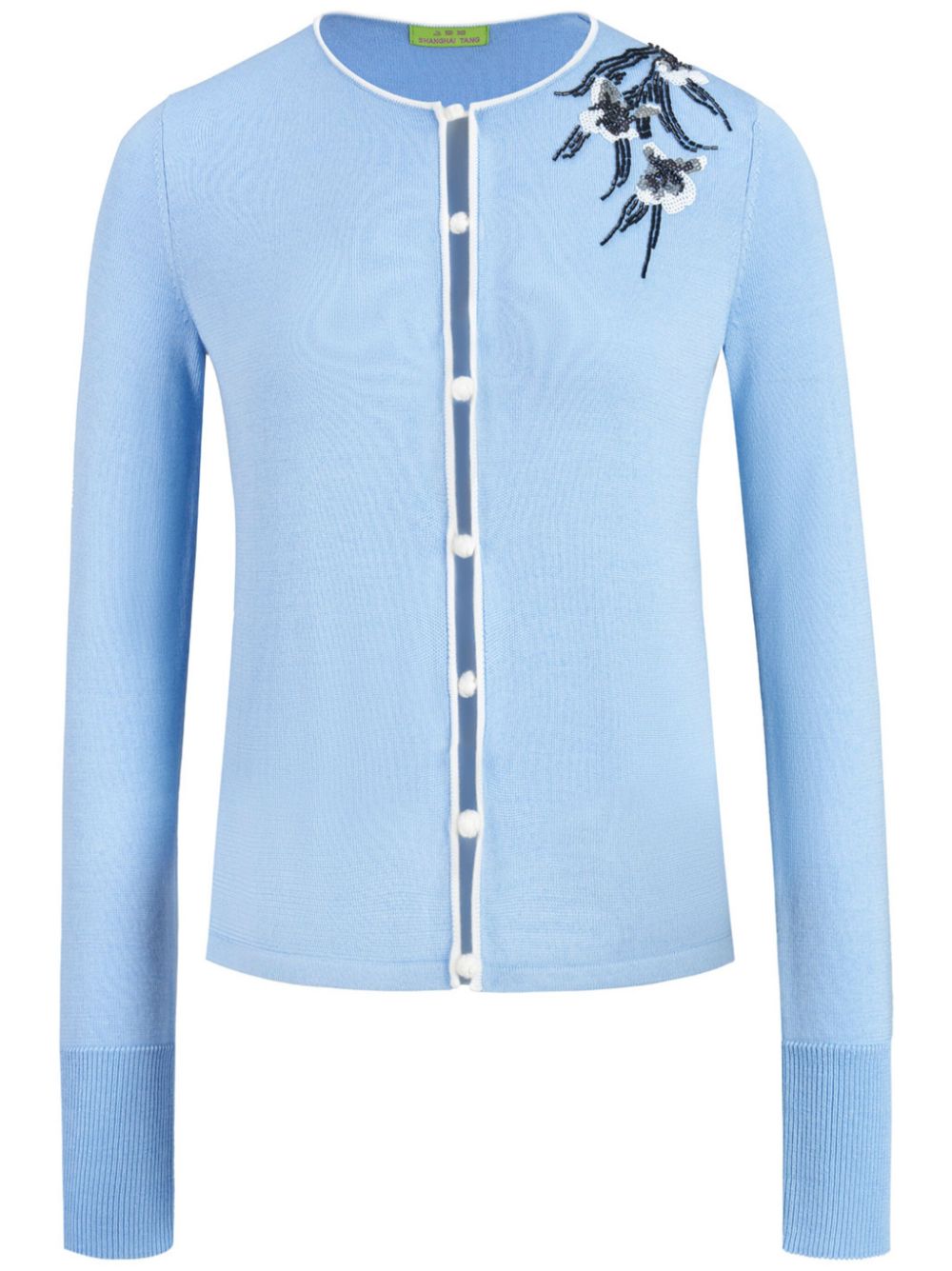 Shanghai Tang embroidered round-neck cardigan - Blue von Shanghai Tang