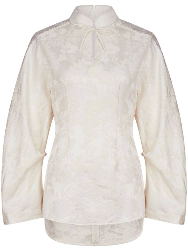 Shanghai Tang floral jacquard blouse - White von Shanghai Tang