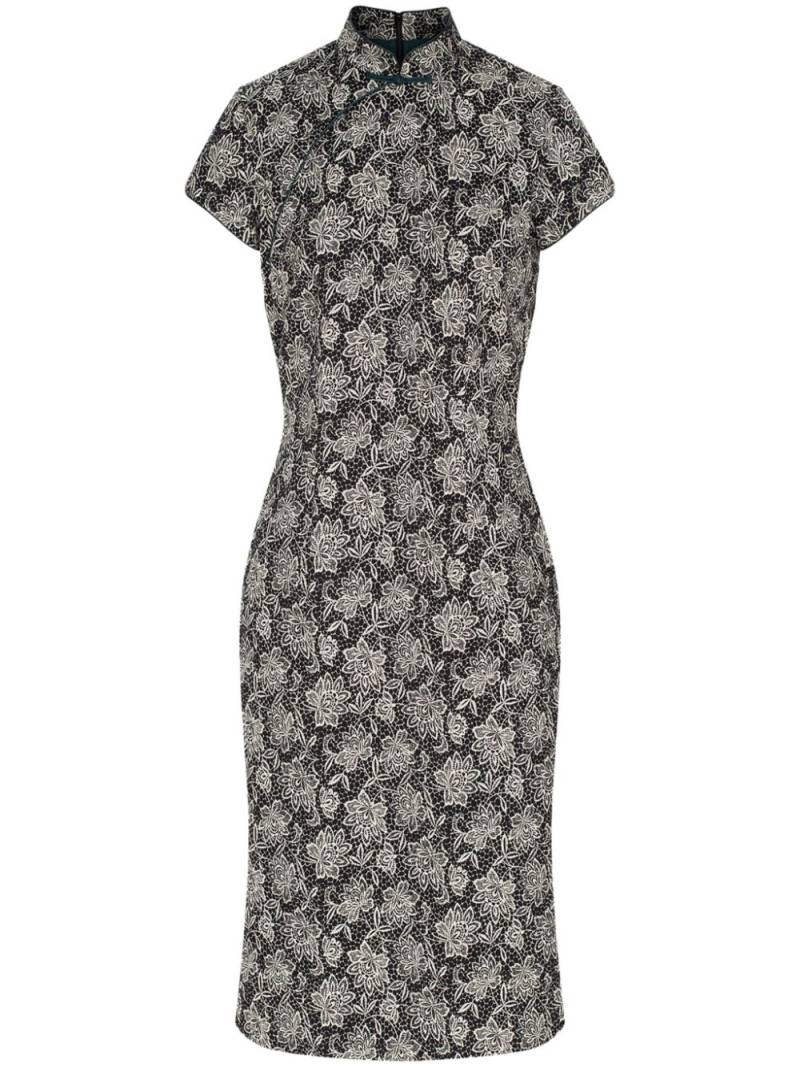 Shanghai Tang floral-jacquard dress - Black von Shanghai Tang