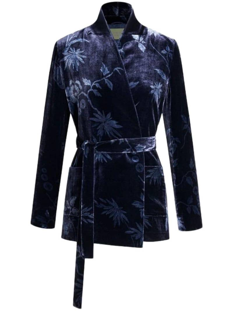 Shanghai Tang floral velvet-finish jacket - Blue von Shanghai Tang