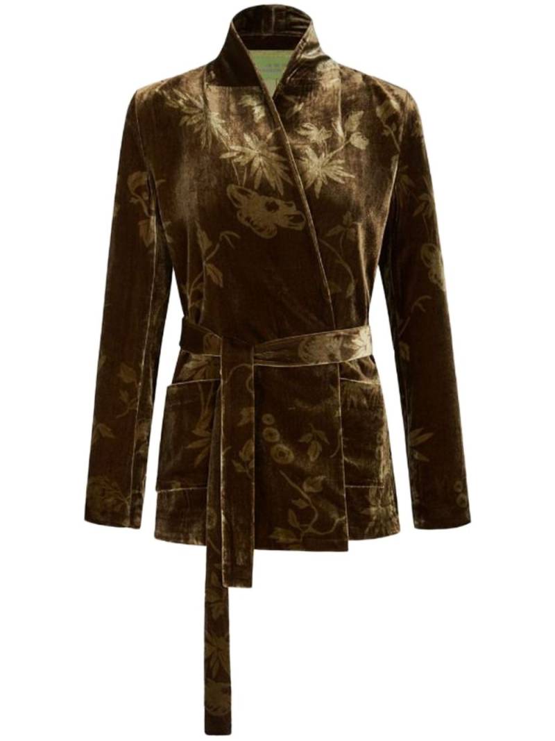 Shanghai Tang floral velvet-finish jacket - Brown von Shanghai Tang