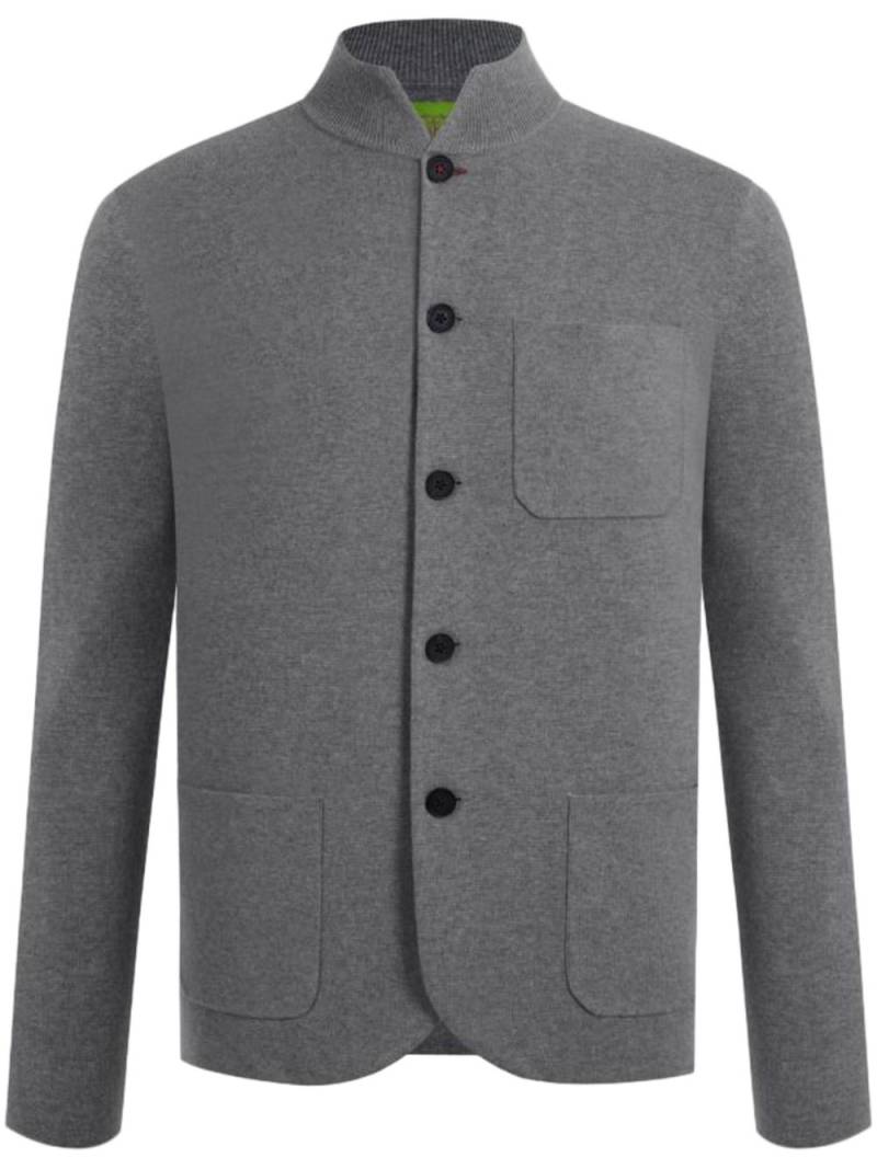 Shanghai Tang logo-embroidered shirt jacket - Grey von Shanghai Tang