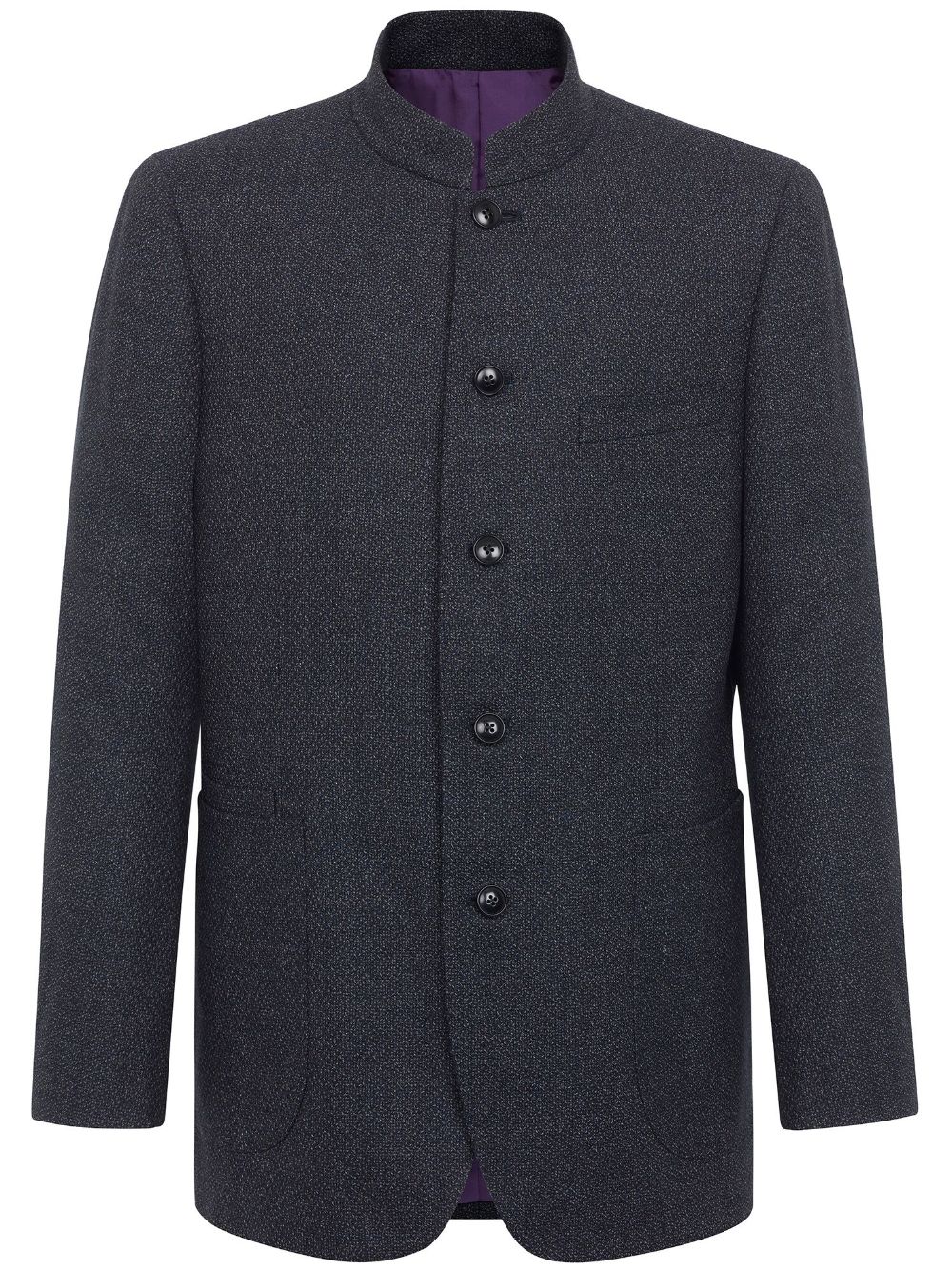 Shanghai Tang mandarin collar wool blazer - Black von Shanghai Tang