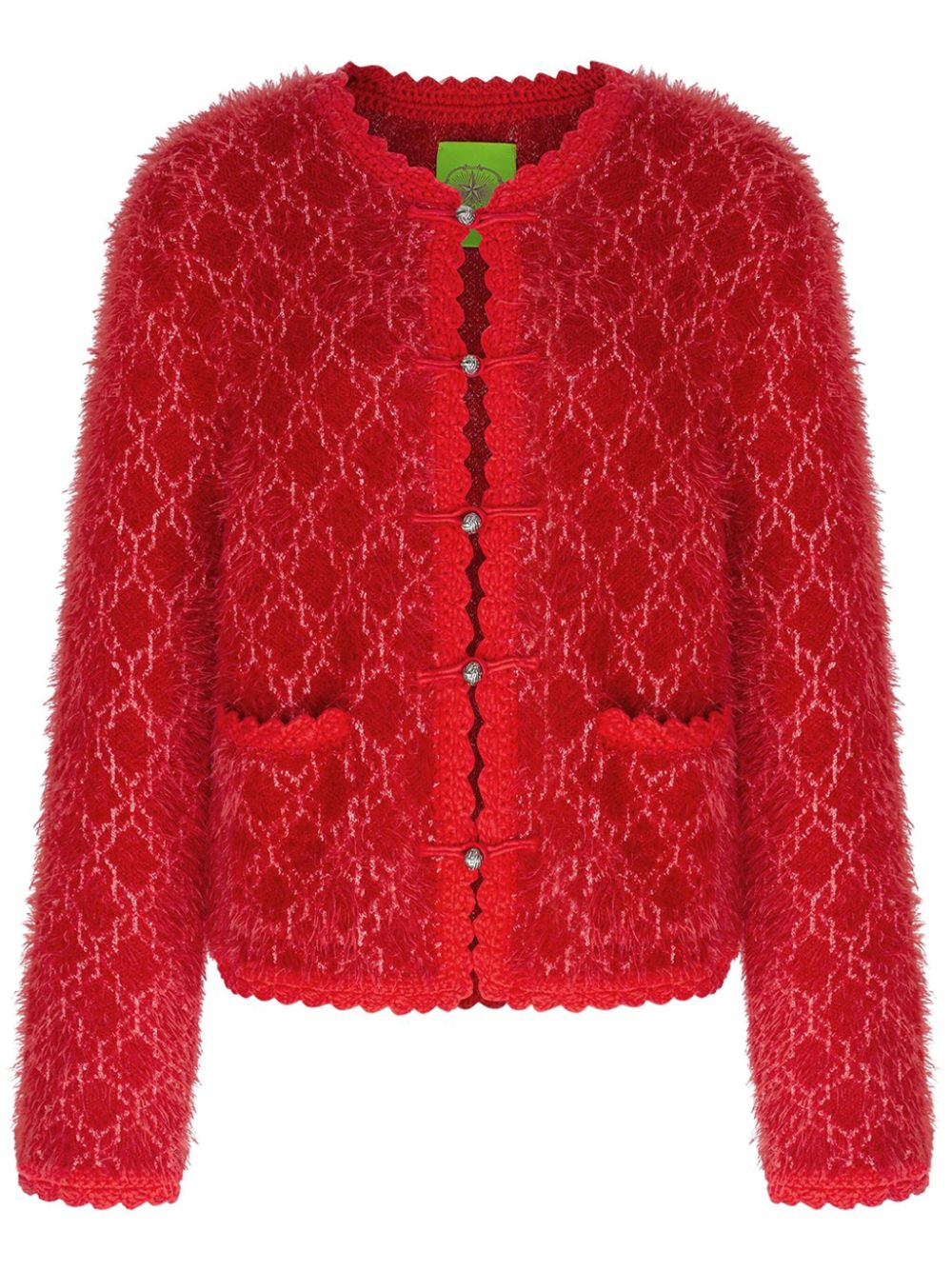 Shanghai Tang metallic-effect tweed cardigan - Red von Shanghai Tang