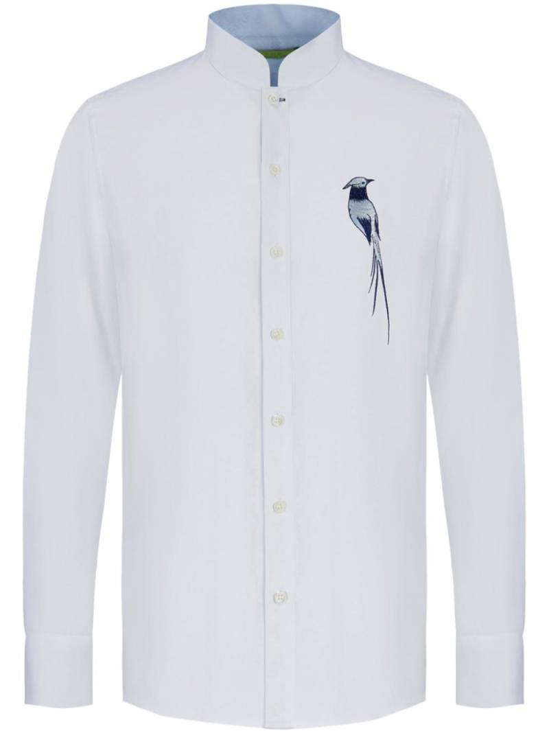 Shanghai Tang phoenix-detail band-collar shirt - White von Shanghai Tang