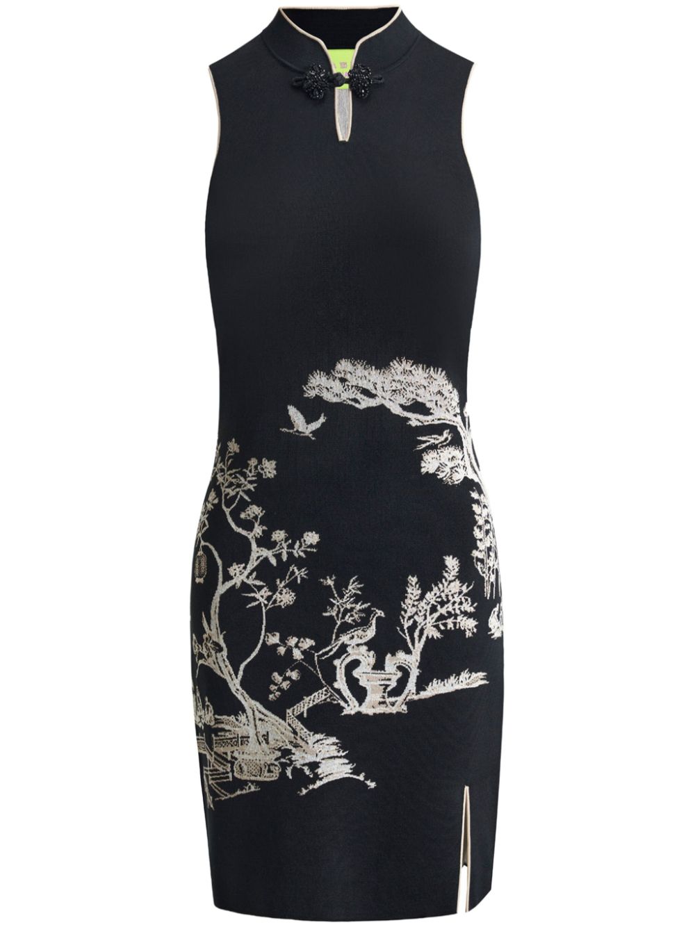 Shanghai Tang sleeveless jacquard qipao dress - Black von Shanghai Tang