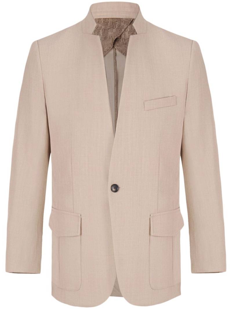 Shanghai Tang stand-up collar blazer - Neutrals von Shanghai Tang