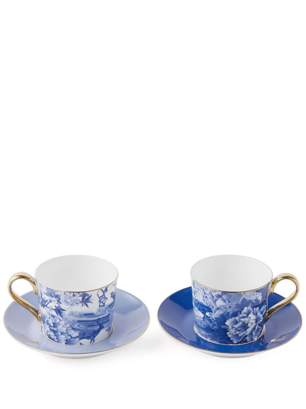 Shanghai Tang x Jacky Tsai floral two-piece coffee cup and saucer set - Blue von Shanghai Tang