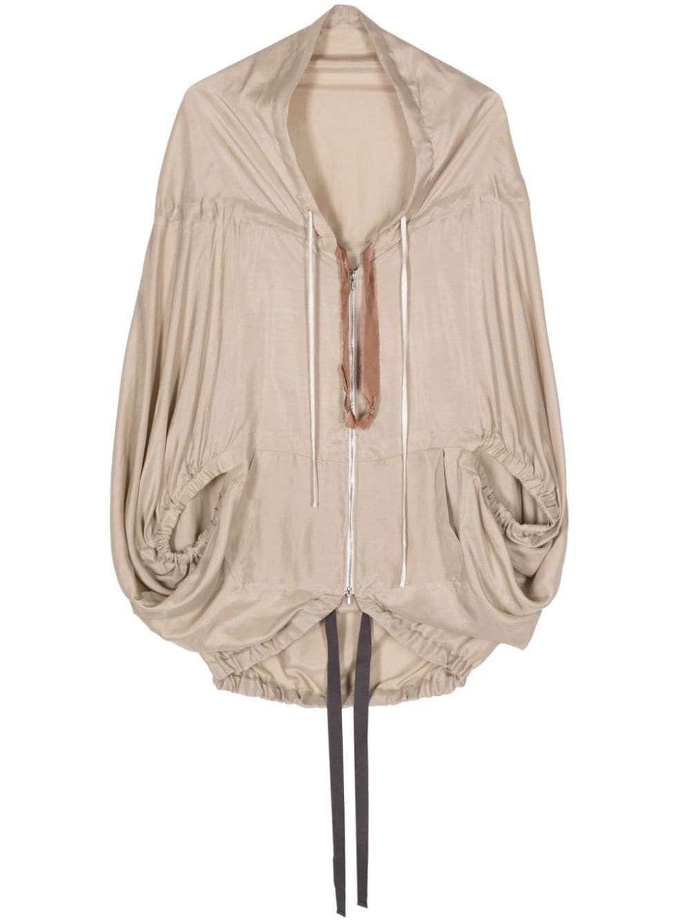 Shanshan Ruan batwing-style silk jacket - Neutrals von Shanshan Ruan