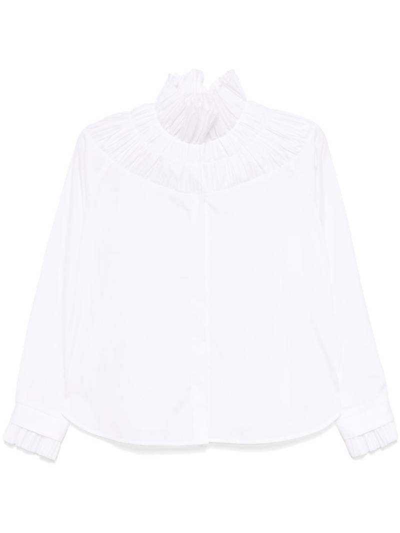 Shanshan Ruan fraise-collar cotton shirt - White von Shanshan Ruan