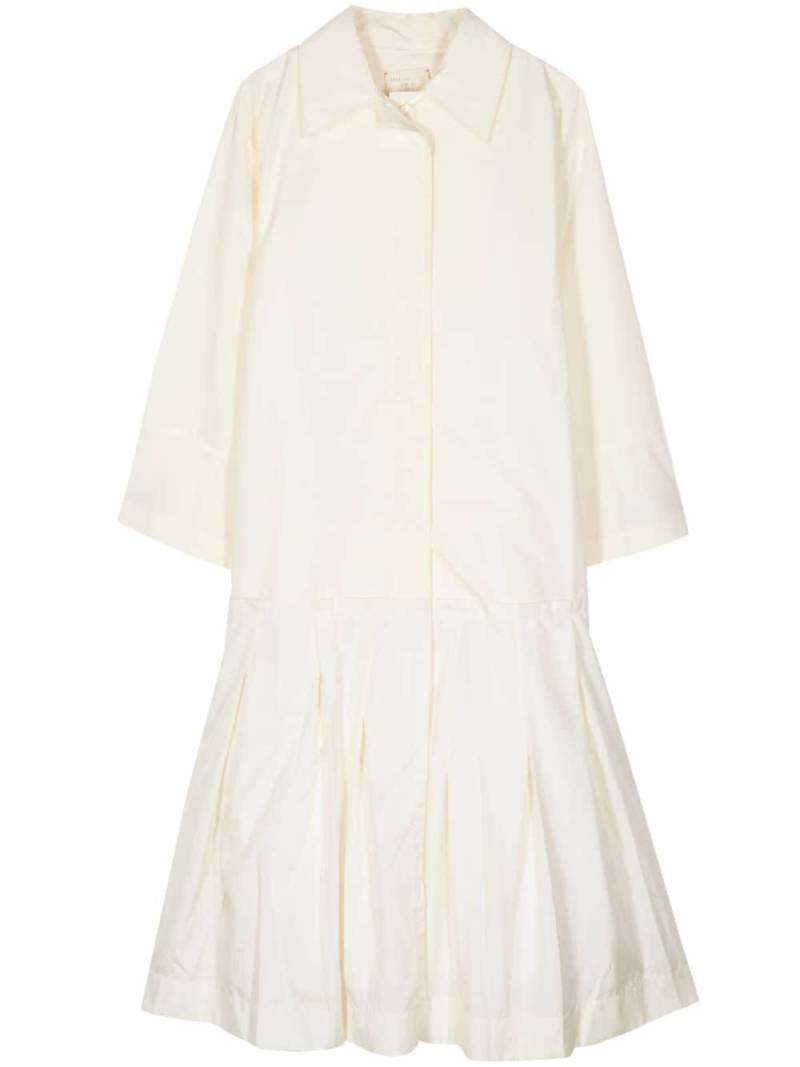 Shanshan Ruan tiered silk-cotton shirt dress - Neutrals von Shanshan Ruan