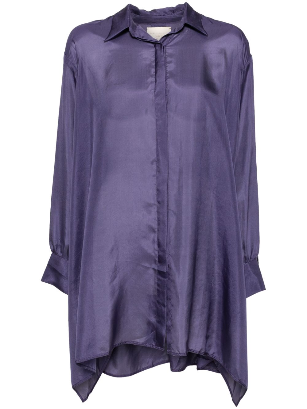 Shanshan Ruan washed silk apron shirt - Purple von Shanshan Ruan