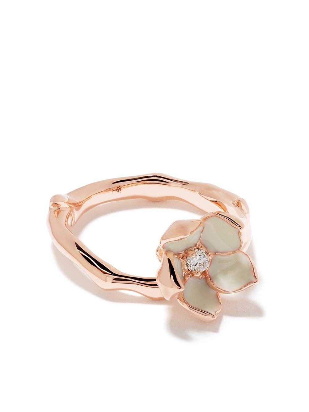 Shaun Leane Cherry Blossom diamond flower ring - Pink von Shaun Leane
