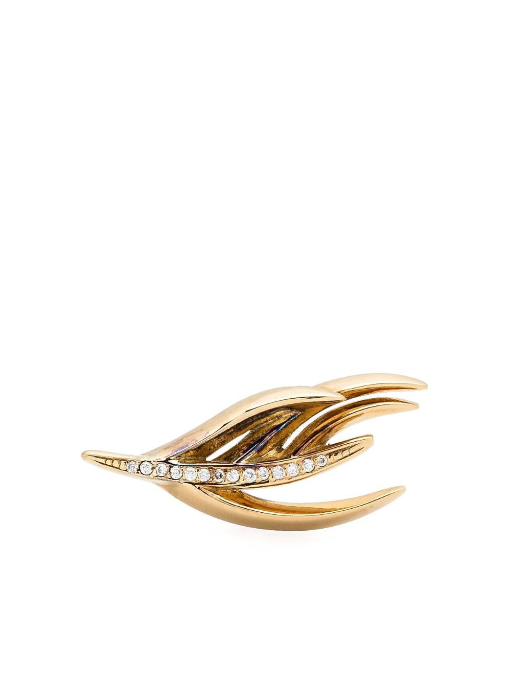 Shaun Leane gold vermeil Feather diamond single stud earring - Green von Shaun Leane