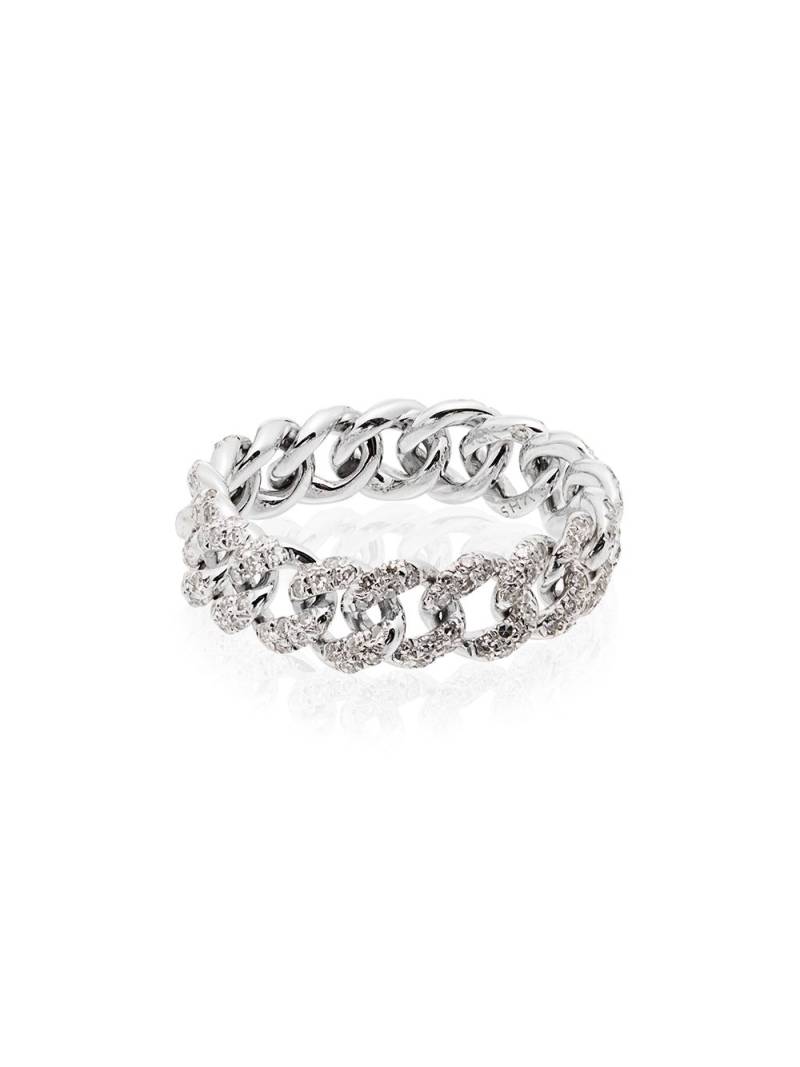 SHAY 18kt white gold and diamond link ring - Silver von SHAY