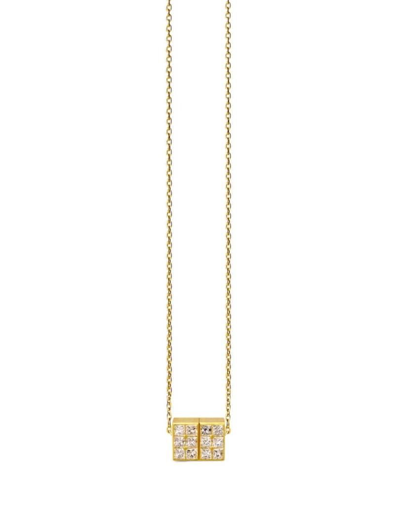 Shihara 18kt yellow gold 01 diamond cube necklace von Shihara