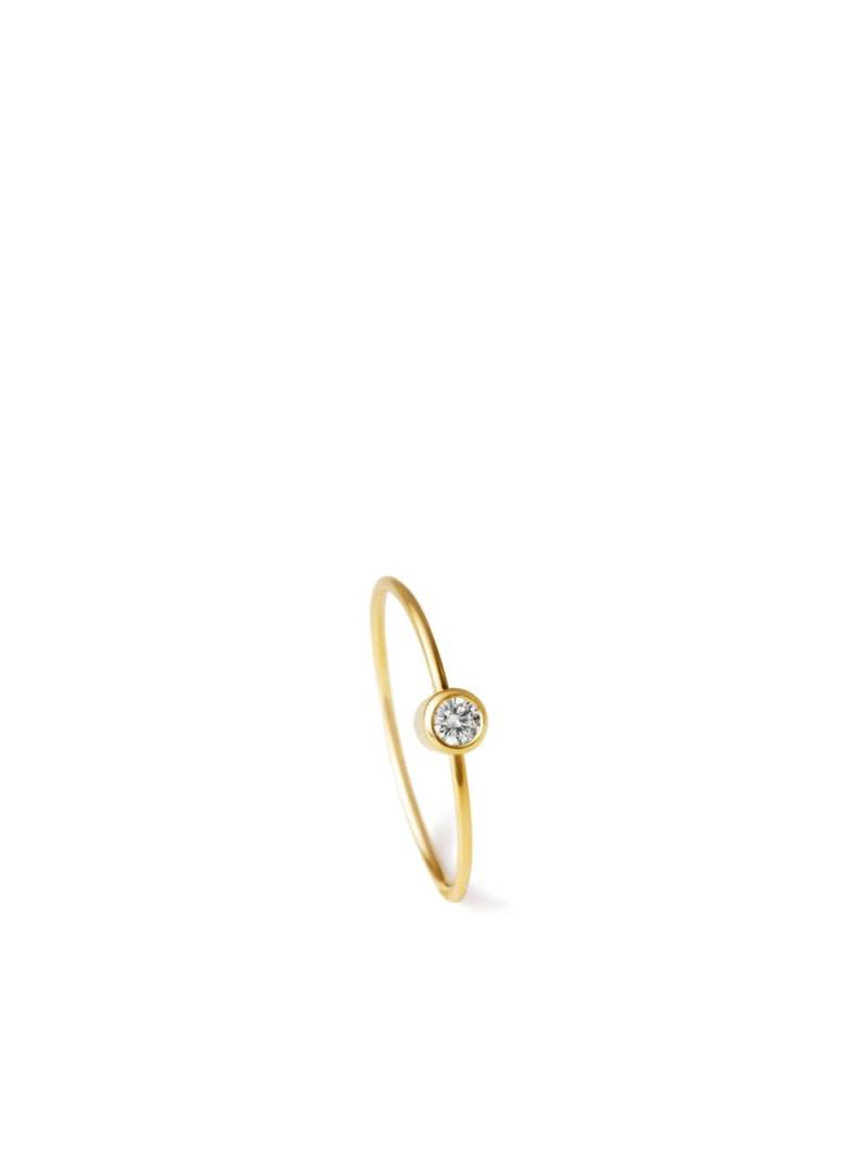 Shihara 18kt yellow gold One-Stone 02 diamond single hoop earring von Shihara