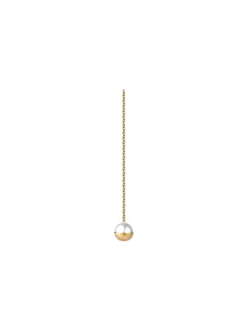 Shihara Half Pearl Chain Earring 180° - Metallic von Shihara