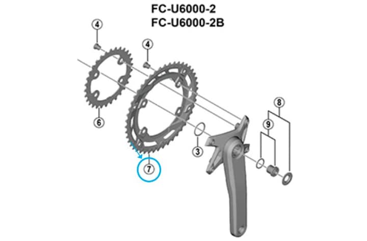 Shimano Cues Fc-U6000-2 22 Zähne Kettenblatt von Shimano