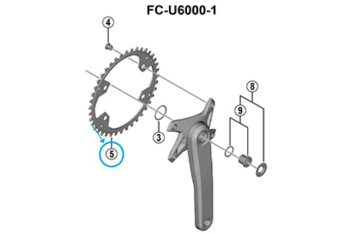 Shimano Cues Fc-U6000-1 42 Zähne Kettenblatt von Shimano