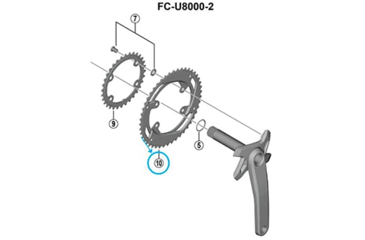 Shimano Cues Fc-U8000-2 32 Zähne Kettenblatt von Shimano