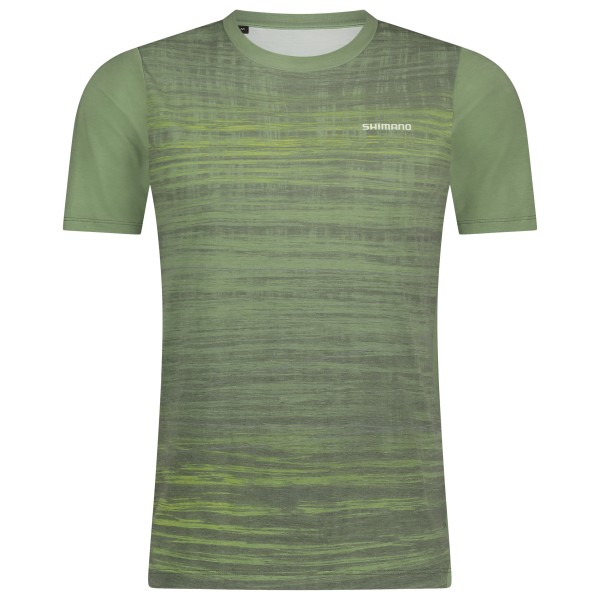 Shimano - Spazio Short Sleeves Jersey Printed - Velotrikot Gr L oliv/grün von Shimano