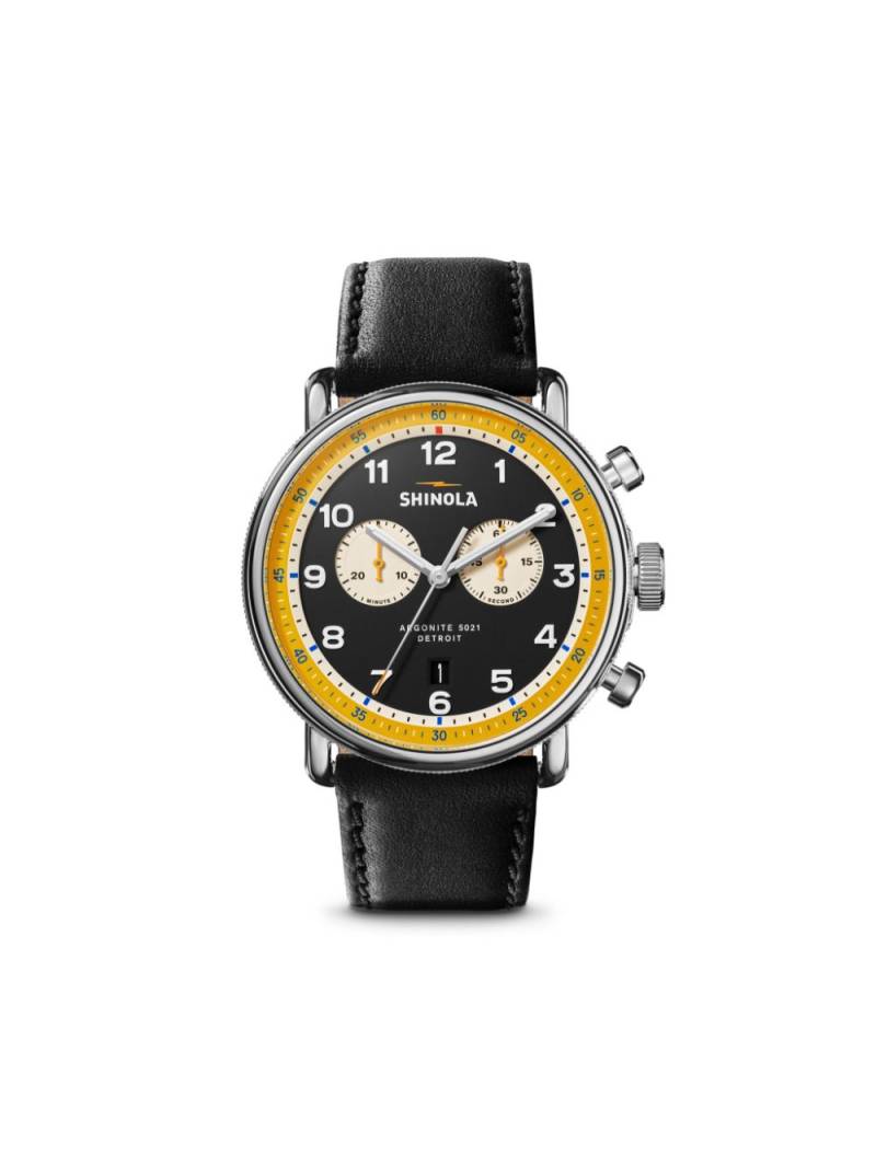 Shinola Canfield Model C56 2 Eye Chrono 43mm - Black von Shinola