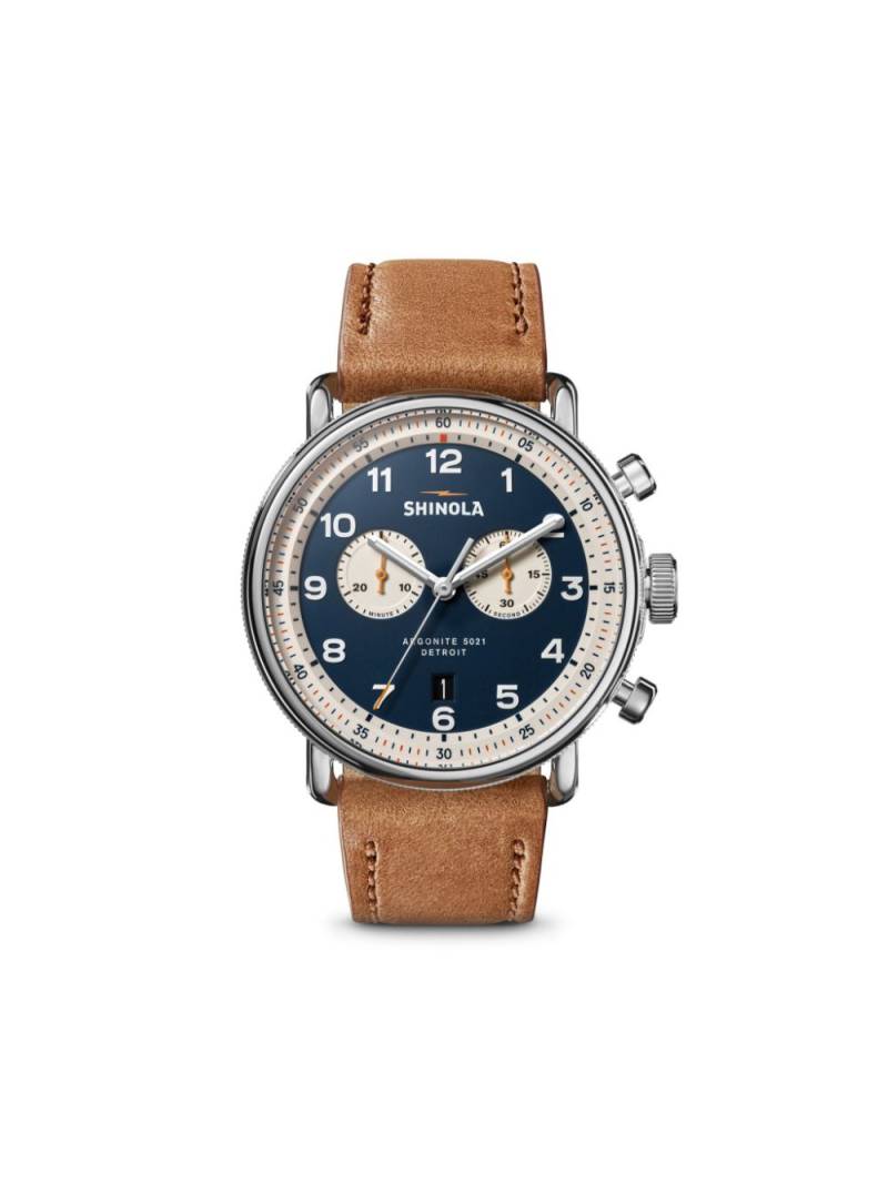 Shinola Canfield Model C56 2 Eye Chrono 43mm - Blue von Shinola