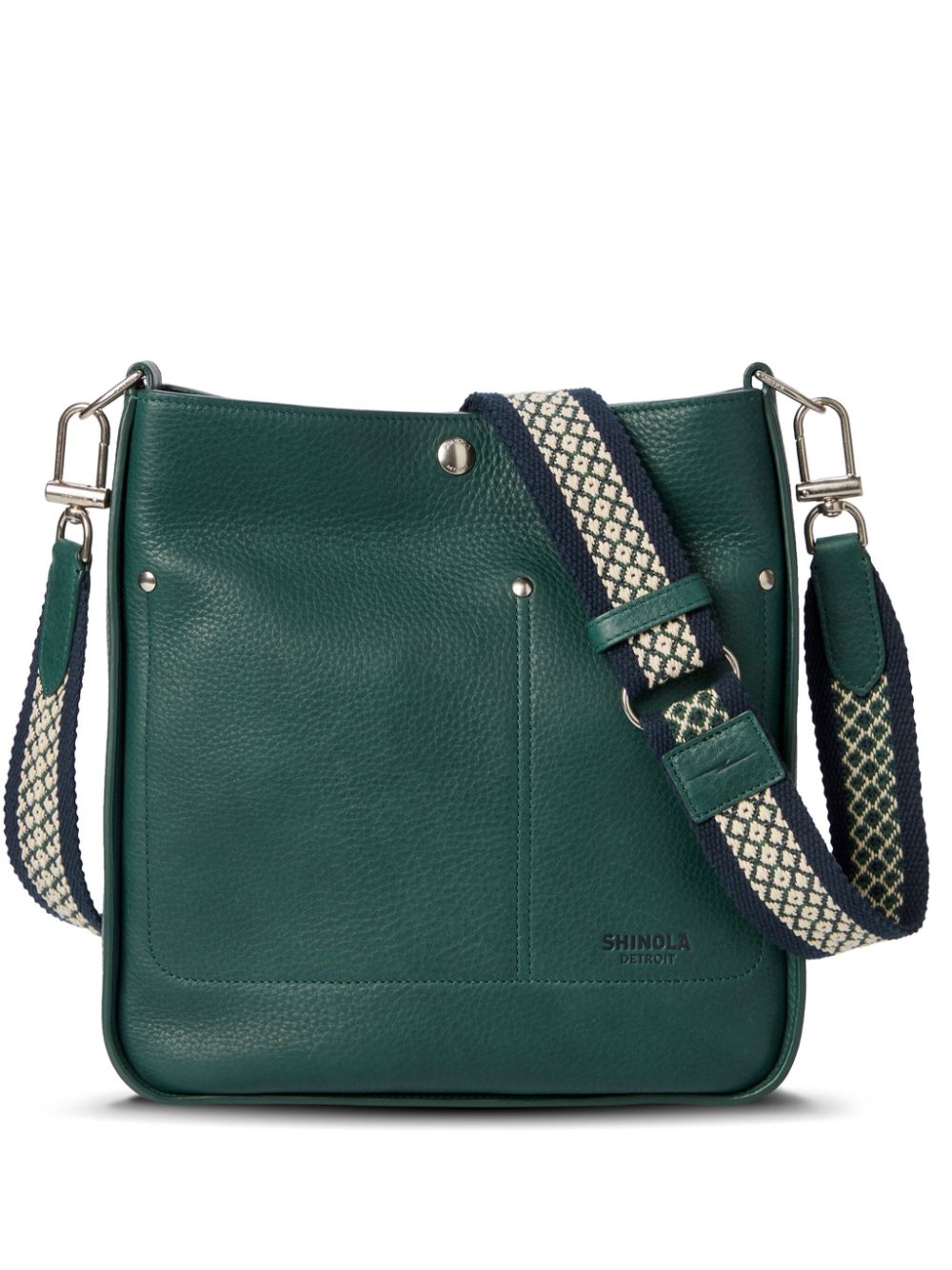 Shinola The Pocket grained-leather cross body bag - Green von Shinola